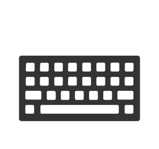 Icoon van een toetsenbord, symbool voor alle accessoires. Klik om naar dit deel van de webshop te gaan.