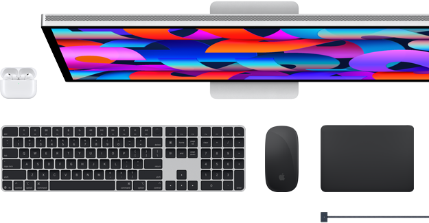 Mac-accessoires: AirPods, Studio Display, Magic Keyboard, Magic Mouse, Magic Trackpad, MagSafe-oplaadkabel