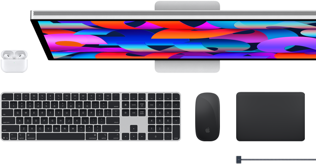 Accessoires voor Mac: Airpods, Studio Display, Magic Keyboard, Magic Mouse, Magic Trackpad, MagSafe-oplaadkabel in spacezwart
